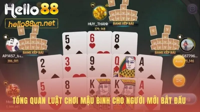 Luật chơi mậu binh yêu cầu xếp 13 lá bài thành 3 chi